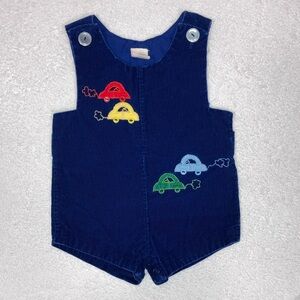 Vintage navy blue corduroy car shortall jon jon 12m